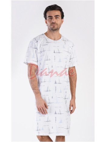 Pánska nočná košeľa krátky rukáv Plachetnice