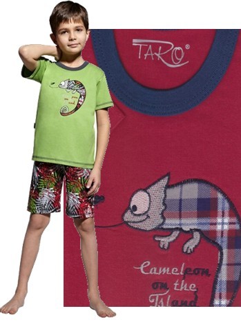 Pyžamo chlapčenské krátke šortky Taro 392 Chameleón
