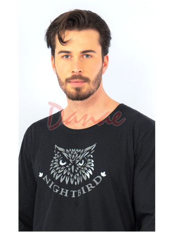 Pánske pyžamo dlhé kárované nohavice s patentom Nightbird